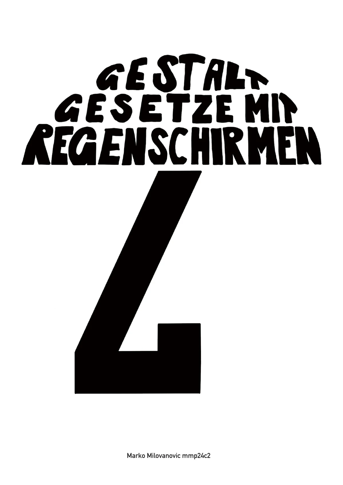 Titelseite der Broschüre Gestaltgesetze mit Regenschirmen